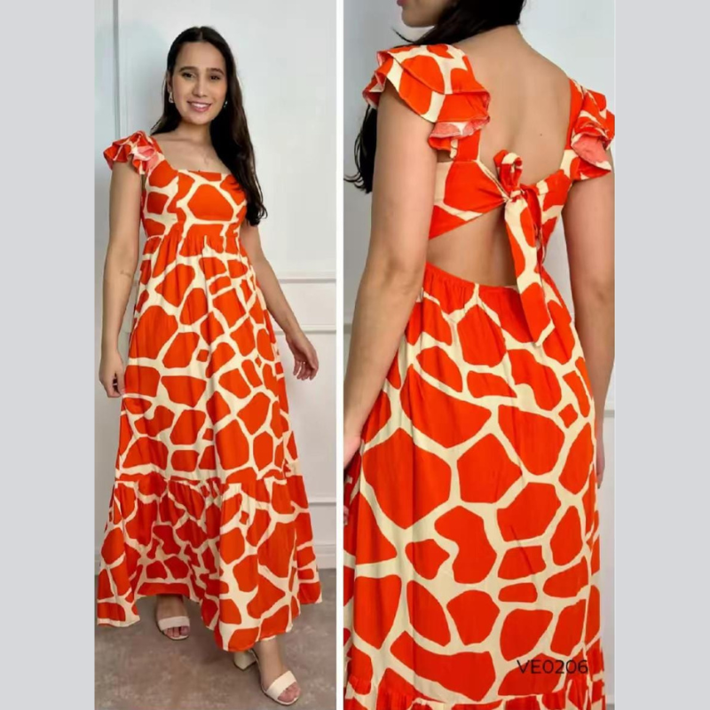 vestido verde com estampa de poás - Imagem 3